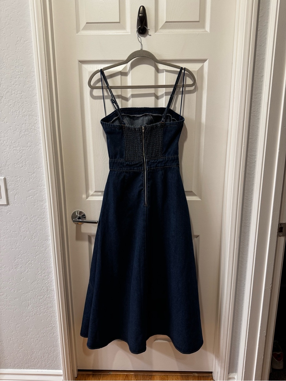 VICI Havana Dark Denim Midi Sundress with Spaghetti Straps Sz M - Picture 4 of 10